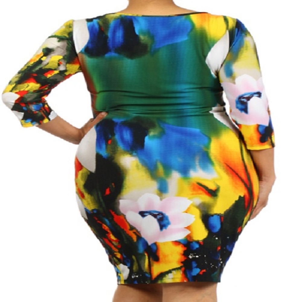 Multicolored Tea Dress - Picture 2 of 5